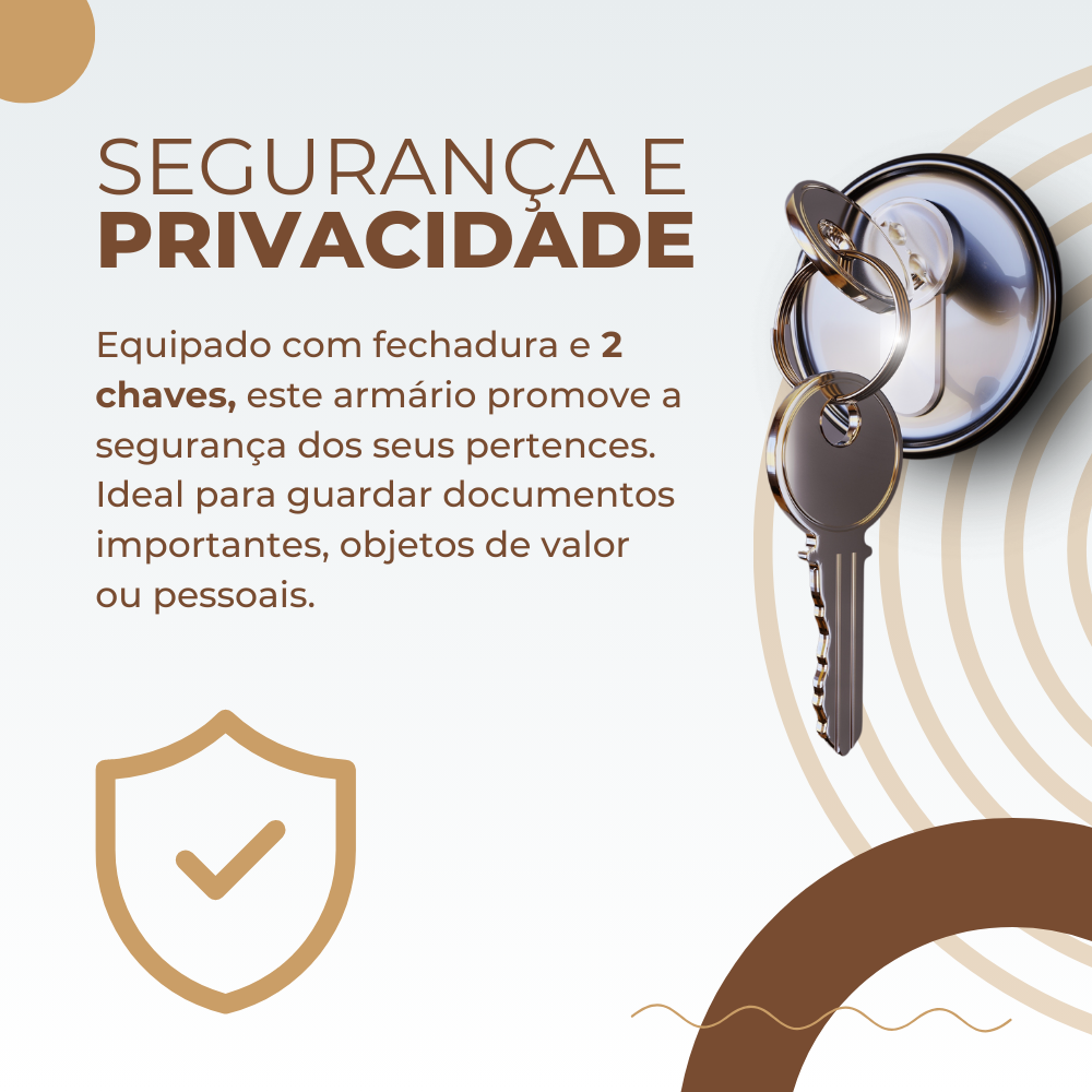 Armário Multiuso Pallas Organizador Home Office Lavanderia 2 Portas Com Fechadura