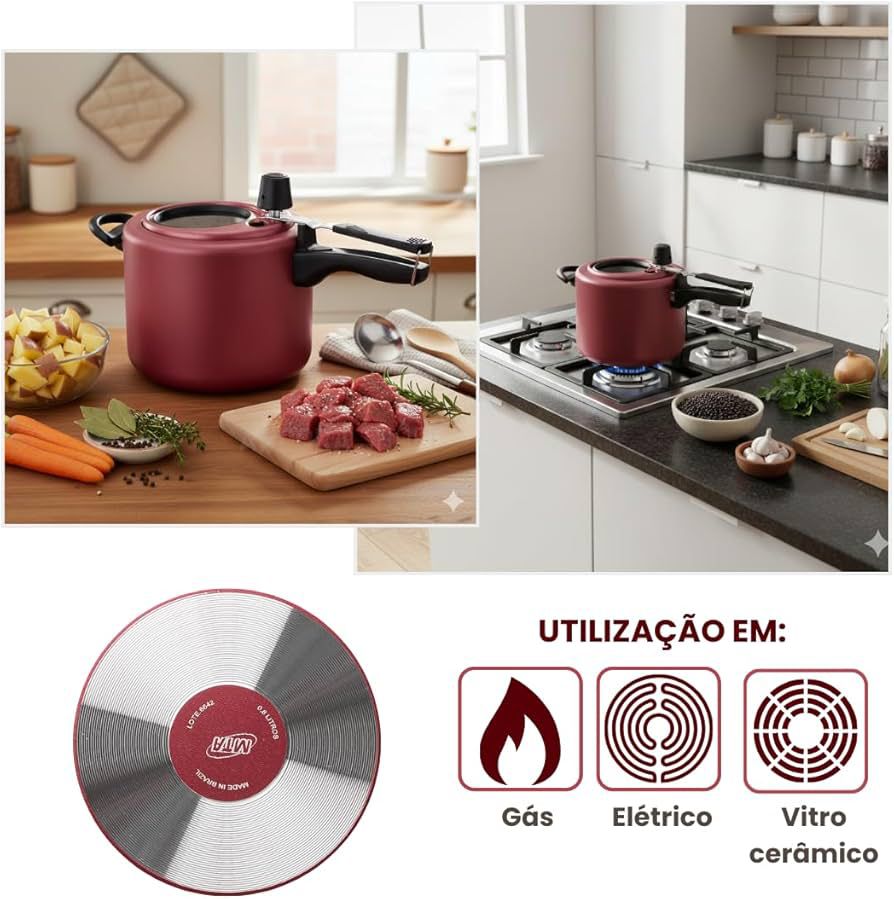 Panela de Pressão Com Visor Antiaderente (PAGUE 1 LEVE 2)