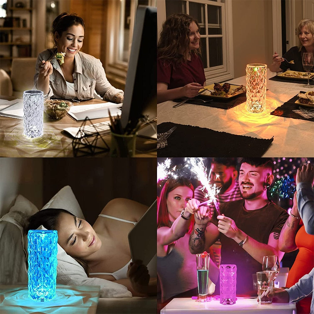 Lâmpada de Cristal com 16 cores