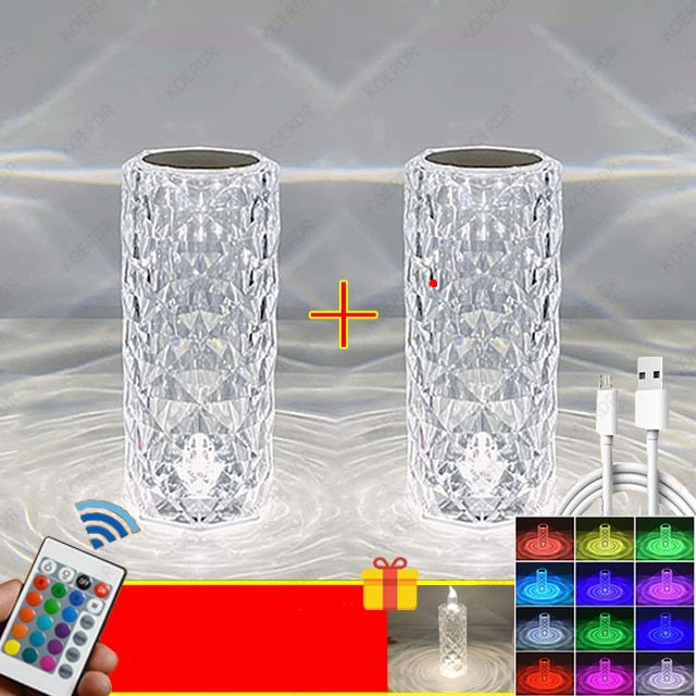 Lâmpada de Cristal com 16 cores